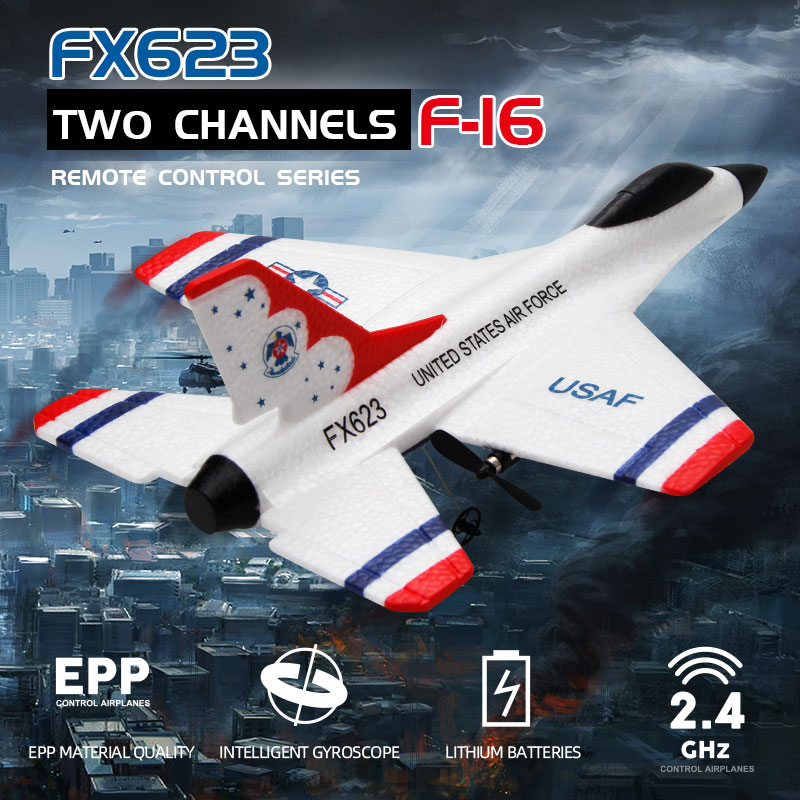 Novo fx623/f16 rc avião de doi - Rc Glider Foam Wing avaliação e preço
